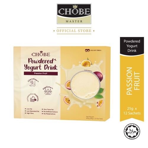 CHOBE Powdered Yogurt Drink - Passion Fruit (25g x 12's) [Free Shaker]